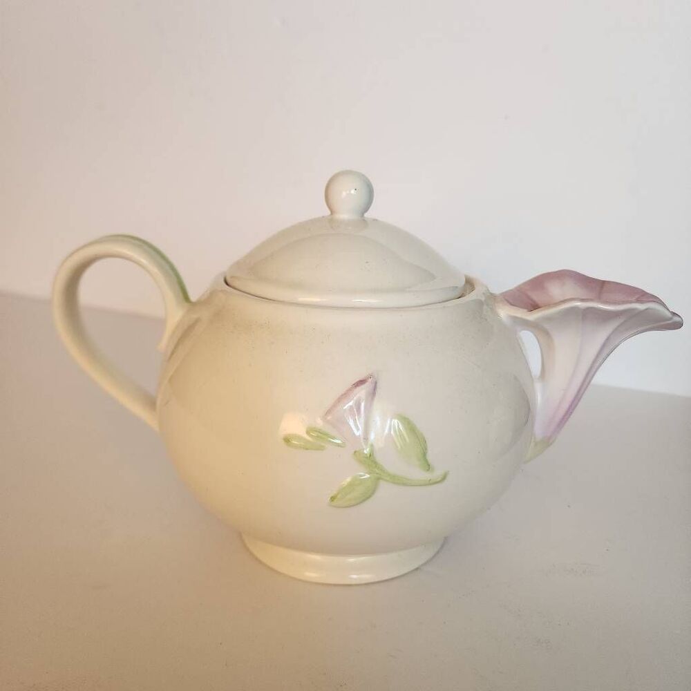 Vintage Teleflora Morning Glory Ceramic Tea Pot